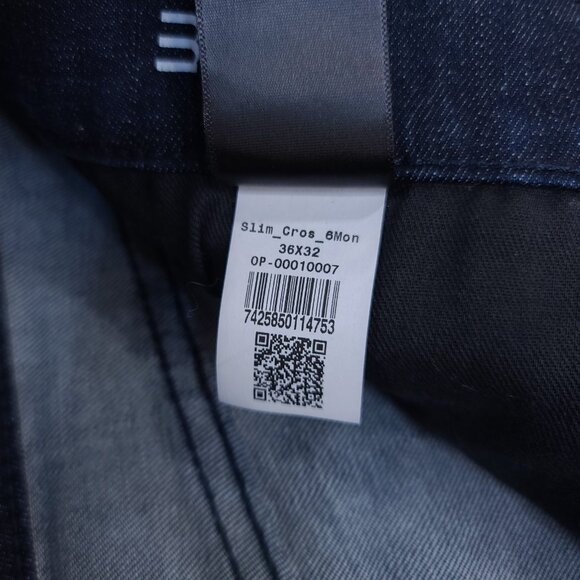 Mott & Bow Mens Slim Crosby Jeans Size 36x32 Blue Denim Straight Leg Mid Rise - Picture 10 of 10